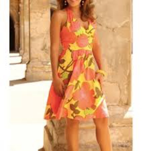 Trina Turk Dresses & Skirts - Trina Turk Colorful Floral Halter Dress Size 14